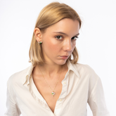 Pansy Violet Floral Necklace and Earring Set in Sterling Silver